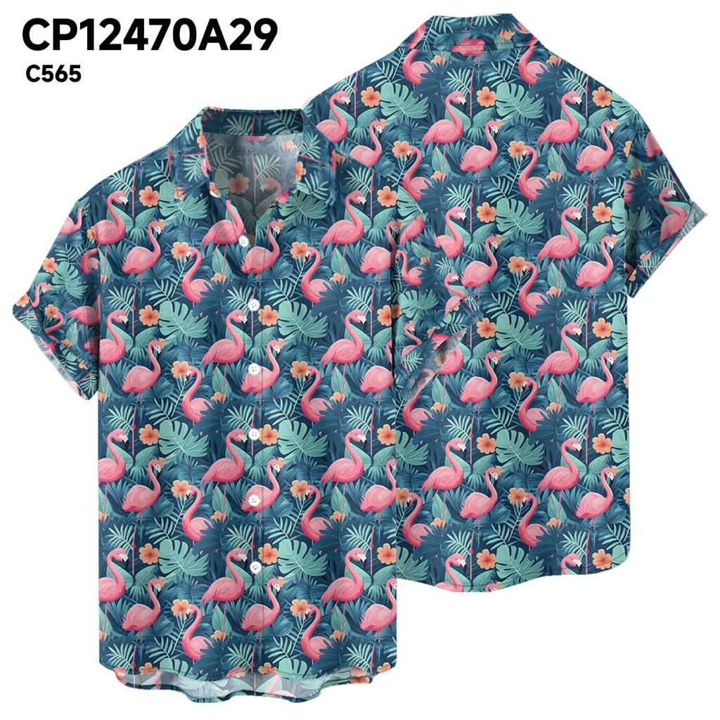 Summer Hawaiian Style Multi-color Printed Cardigan Men's Short Sleeved Shirts