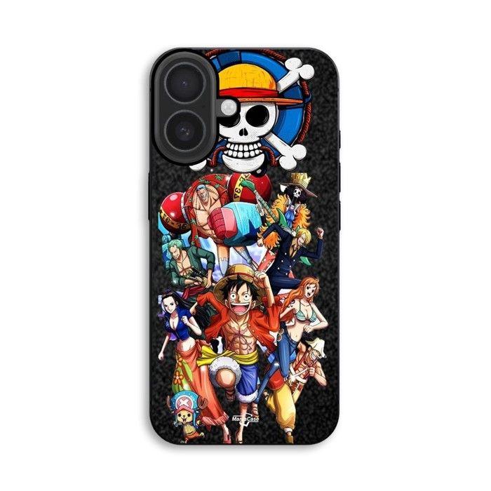 Coque de téléphone - MANIACASE - iPhone 16 Plus - Silicone TPU - One Piece Monkey Luffy - Noir nero