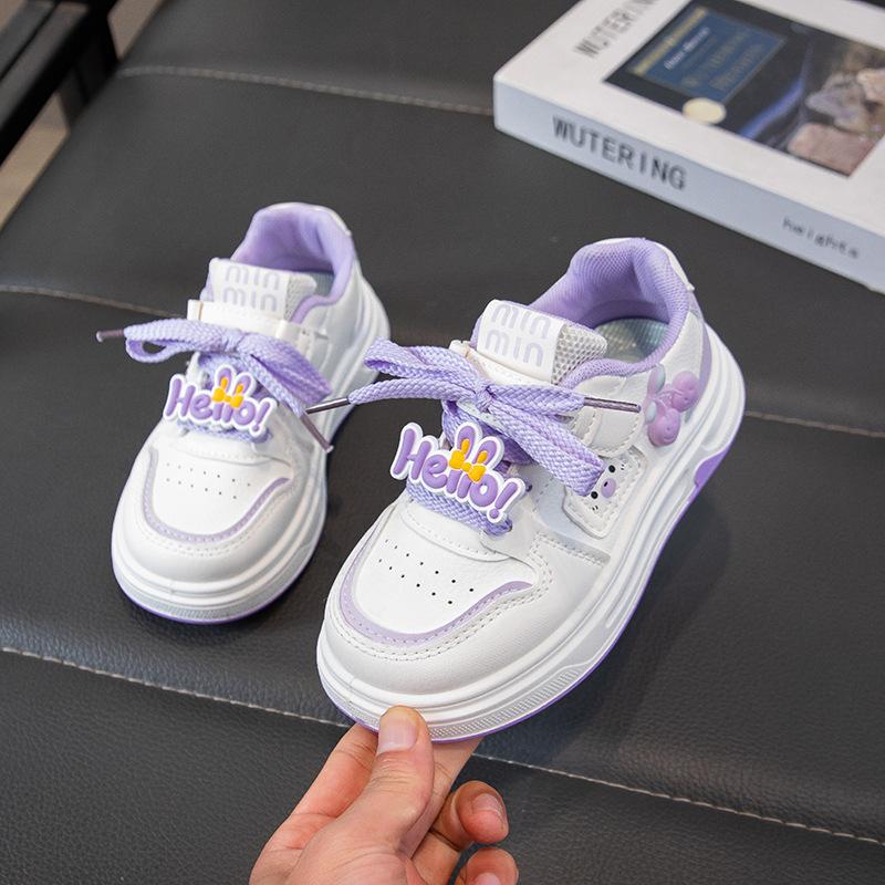 

Girls low-top sneakers with soft soles, children s sports shoes for spring2026New lightweight and versatile casual white shoes for children 26Inner Length16.5cm фиолетовый
