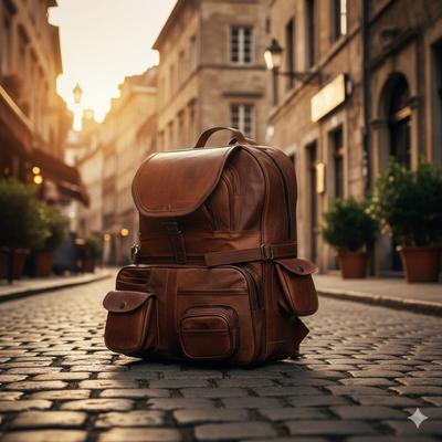 Eco-Friendly Luxury Vintage Men's Leather Backpack Shoulder Briefcase Rucksack