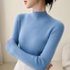 Women's Angora Red Slim-Fit Cashmere Sweater: New Autumn/Winter Style, Thickened Half-High Collar.