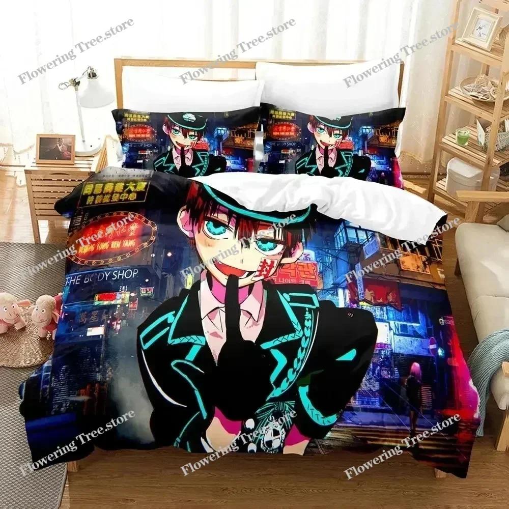 Fashion 3D Printing Anime Toilet-bound Hanako-kun Bedding Set Duvet Cover Sets Comforter Bedding Double Size Adults Kids Gift029