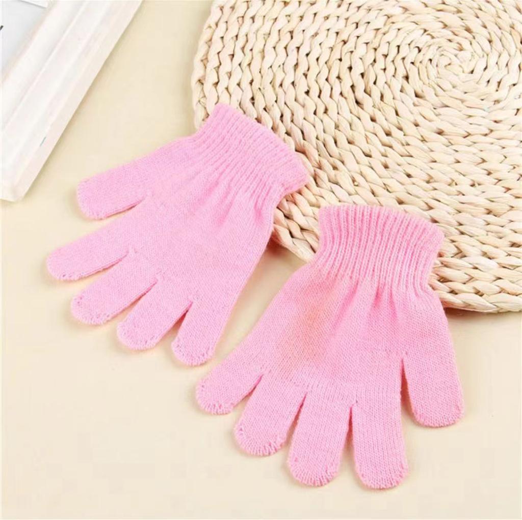 Autumn and winter men's and children's acrylic simple warm knitted gloves full finger magic gloves