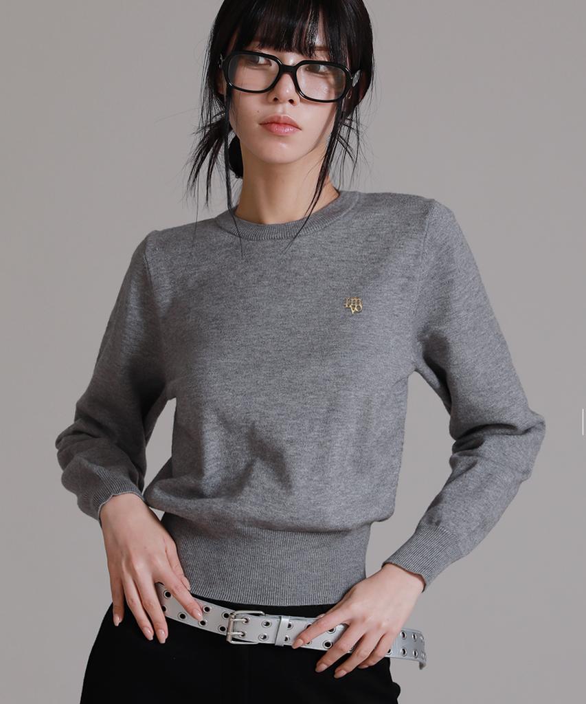 LIKE THE MOST Soft Essential Round Knit_Gray