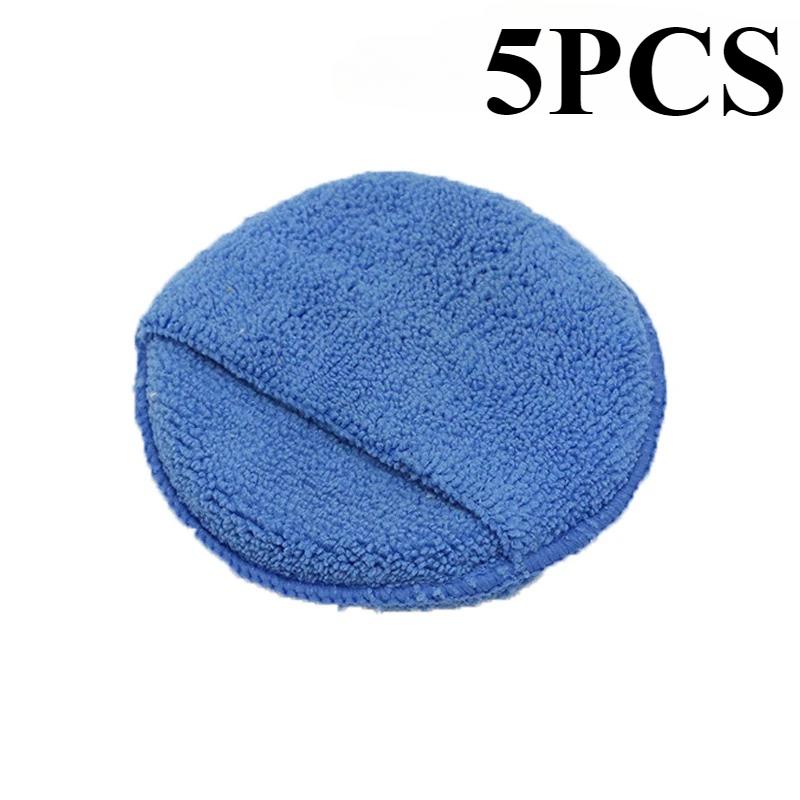 Car Waxing Polish Sponges 5 Inch Car Detailing Wax Applicator Pads Round Pocket Microfiber Foam Sponges Car Cleaning Tools