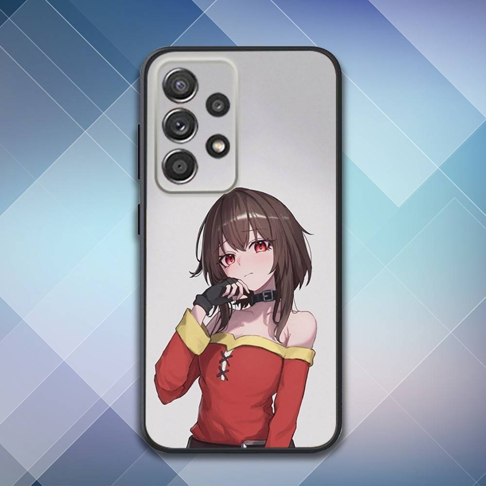 Megumin Anime K-KonoSubaS Phone Case For Samsung S25,S24,S21,S22,S23,S30,Ultra,S20,Plus,Fe,Lite,Note,10,9,5G Black Cover