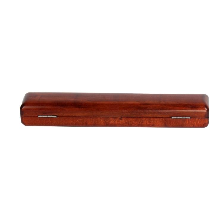 Vintage Flute Head Joint Storage Box with Soft Interior Wood Texture Perfect for Instrument Maintenance and Safekeeping