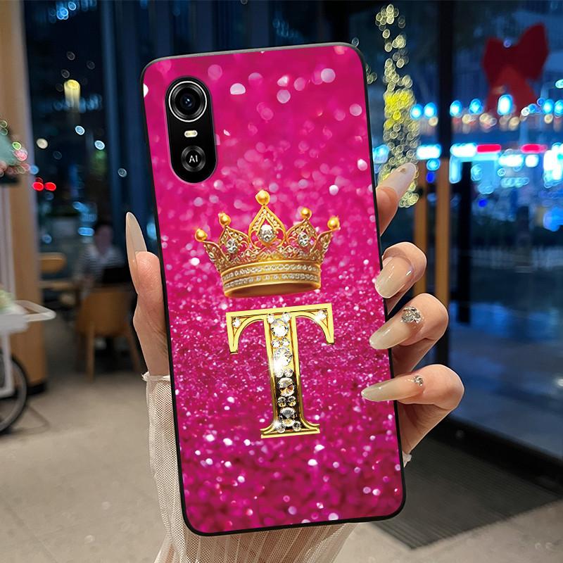 Superior Fashion Couple Soft Silicone Black Phone Case For ZTE Blade A31 Case Shockproof Crown Letter Pattern Shell