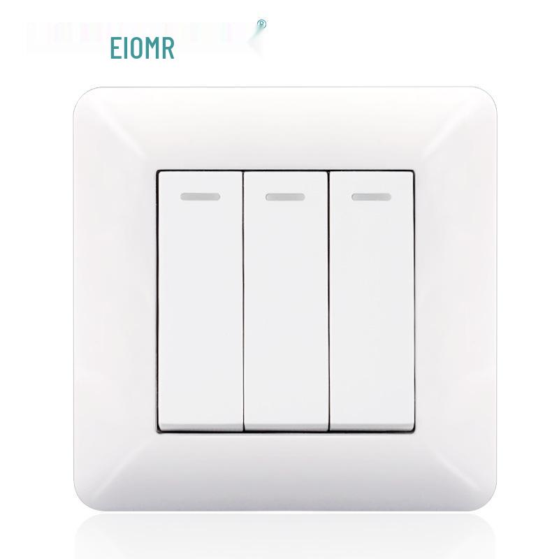 Curved White European Standard Socket Panel with Double USB & Type C, German Switch, Concealed Installation