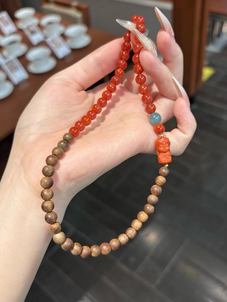 Natural Agarwood with Nanhong Jewelry Multi-specification Double-circle Bracelet for Physical Shopping Malls Jewelry Cultural and Play Stores