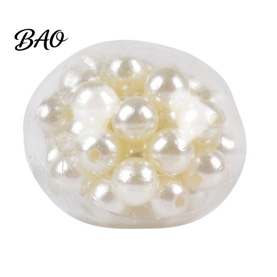 Portable Anxiety Relief Gifts Pearl Bead Filled Stress Toy, Soft TPR Sensory Relaxation Squeeze Ball, Comforting Balls Slow Rebound Rice Cake Texture