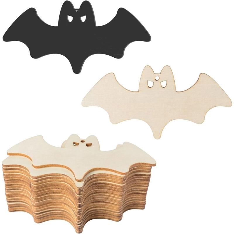 20PCS Handmade Wood Hanging Halloweens Decorations Easy Assembly Holiday Craft Project for Kids Adults