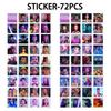 132PCS Kpop Demon Hunters Laser Cards K-Pop Witch Hunt Cartoon Series Accessories 60PCS Lomo Small Cards & 72PCS Stickers
