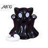 Desktop Ghost Cat Statue Figure, 3D Printed Decorative Ornament, Smooth Surface Spooky Sculpture Mini Decoration Halloween Gift for Lovers