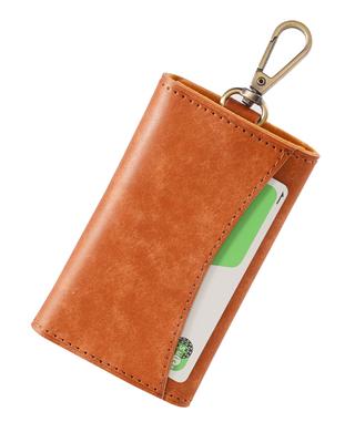 Echtes Leder Schlüsselmäppchen für Herren und 6 Pueblo Große Karten Breite Suica Karabiner Recyceltes Papier Geschenk 5 Farben Verfügbar [VELNORVAY] Damen, Haken,