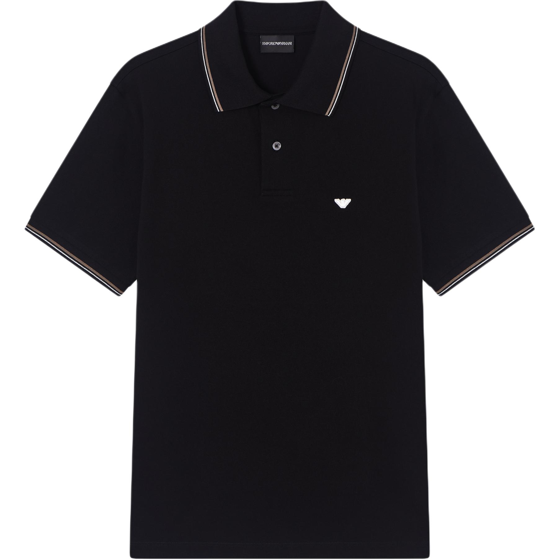

Emporio Armani Striped Trim Button Eagle Logo Cotton Short Sleeve Polo Shirt Men tops EM004606-AF23090-UC001 XXL