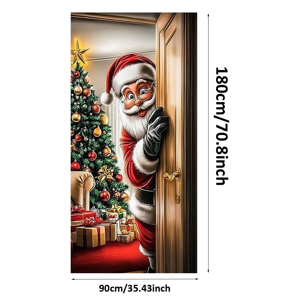 

Santa Claus with Gifts Linings for Christmas Doors Christmas Decorations 2025 Santa Xmas Tree Door Cover Indoor Outdoor Decors