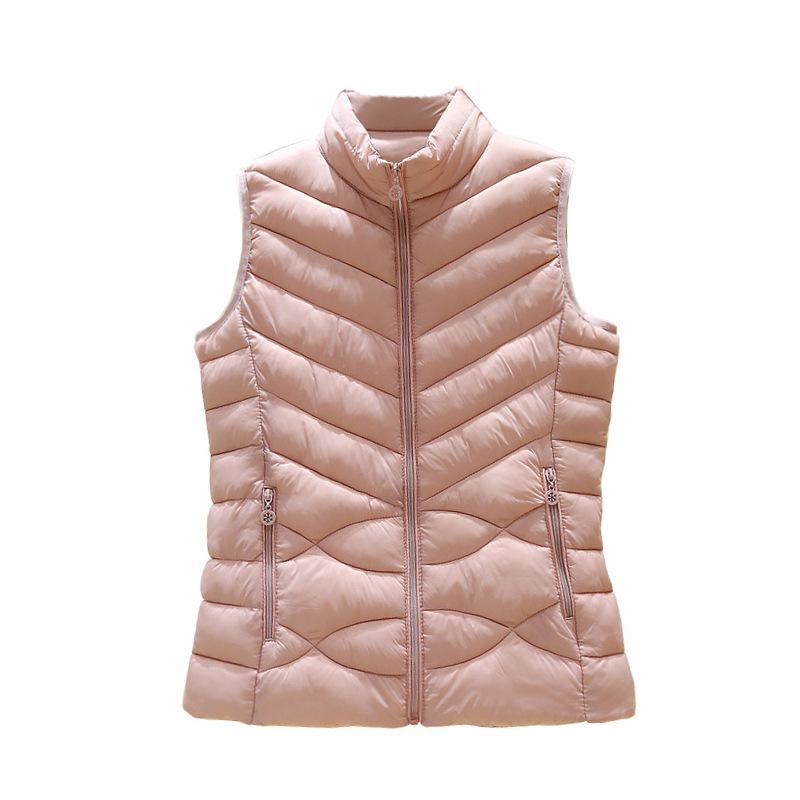 Winter Collection, Women's Down Cotton Vest, Short, Casual, Slimming, Stand Up Collar, Thick, Sleeveless Jacket, Cotton Camisole for Outerwear