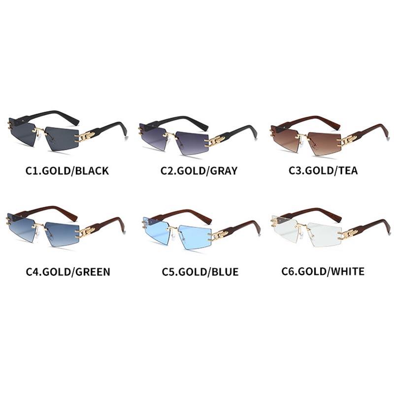 Frameless sunglasses personalized triangle cut edge ladies sunglasses