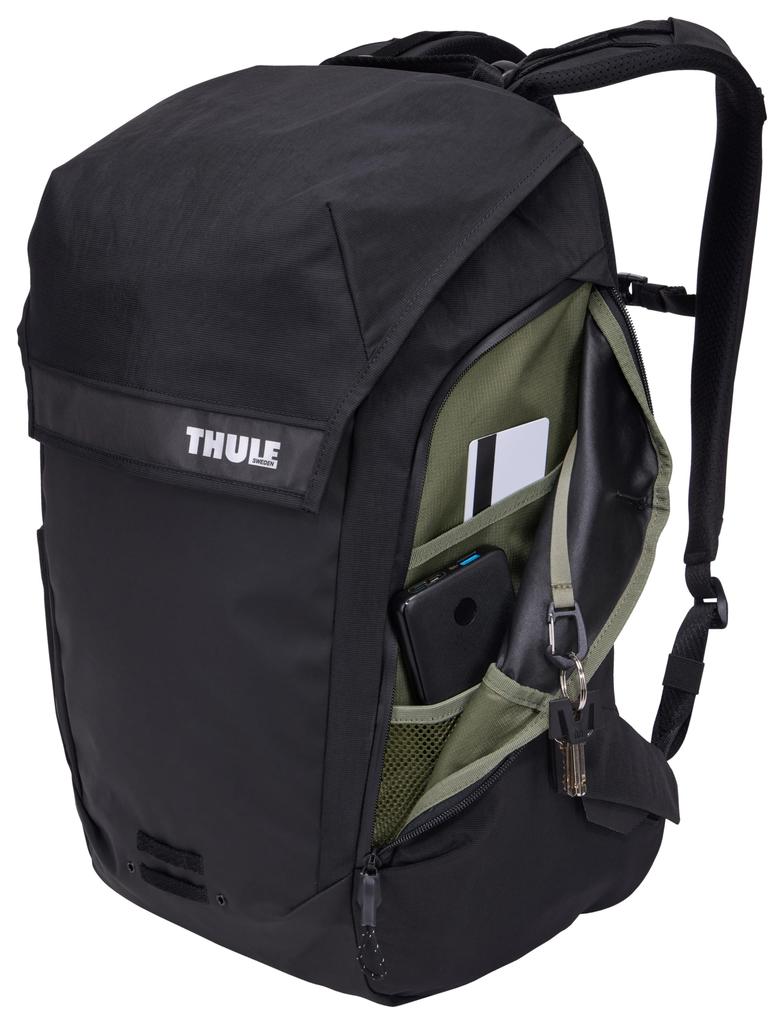Thule Paramount Bike Commute Backpack 28L Premium YKK Zipper 420D Nylon Fabric PFC Waterproof Finish Black