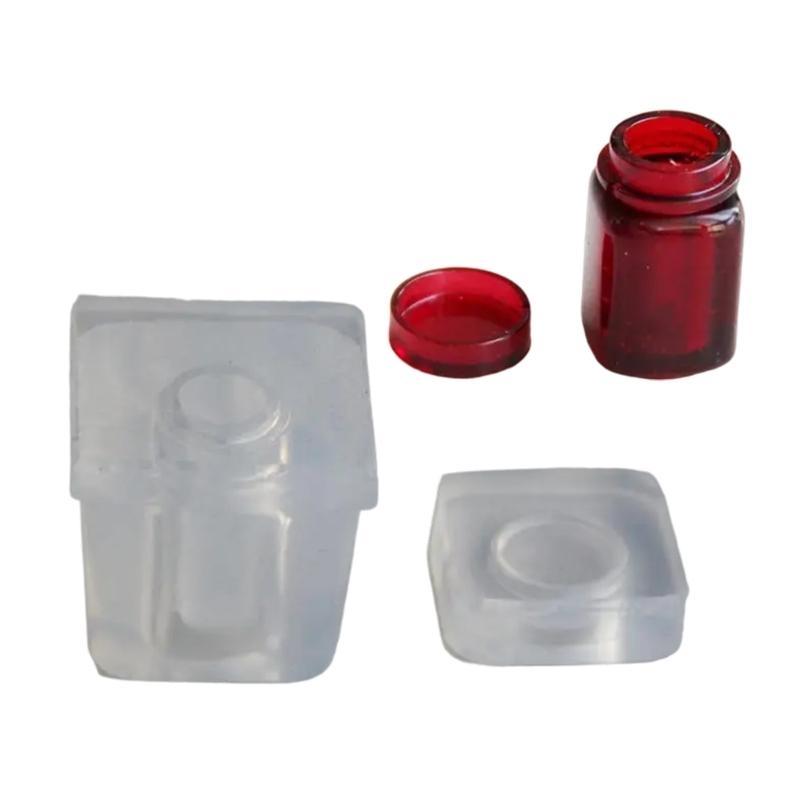 

3D Mini Glass Bottle Jar Silicone Molds Container Epoxy Resin Casting Mold DIY Craft Desktop Ornament Mold Handmade Jewelry Tool