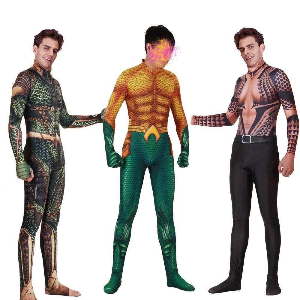 Aquaman Arthur Curry Cosplay Kostüm Bodysuit Perfekt für Halloween Cosplay**