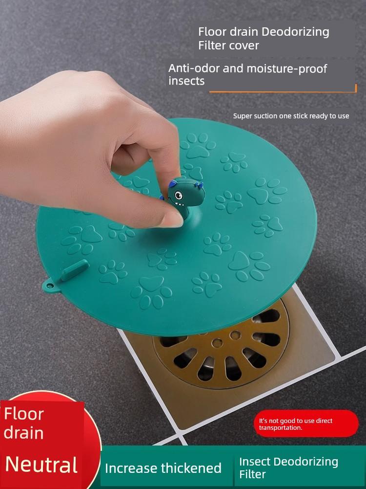 Floor Drain Device Bathroom Plug Insect-Proof Cover Anti-Odor Silicone Pad Sewer Sealing Anti-Odor Artifact