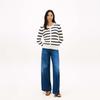 Tommy Hilfiger Cotton Casual Commuter Cable Knit Striped Round Neck Cardigan Women cardigans WW0WW49714