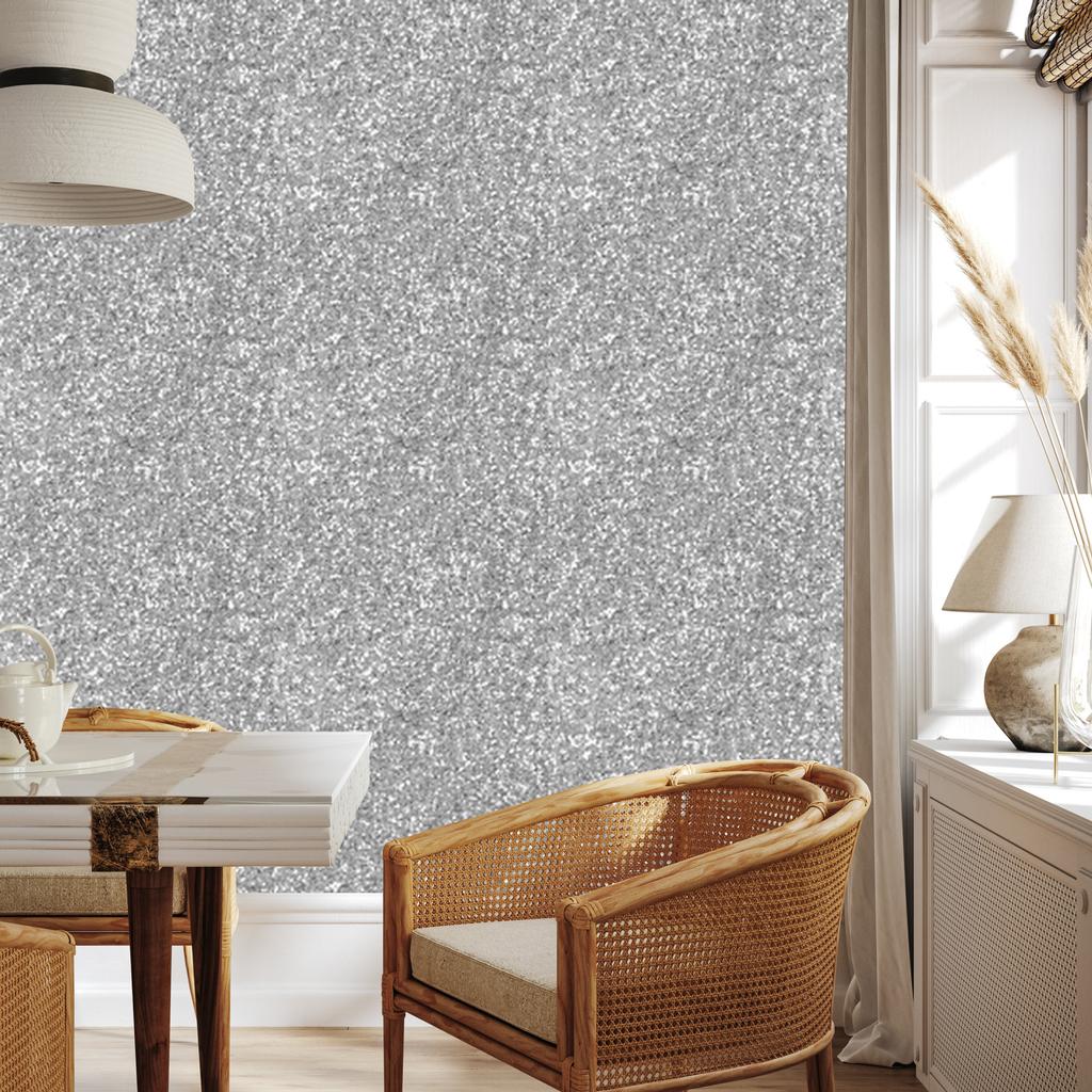 Glitzer-Tapete Grau und Hellgrau für Wohnzimmer und Schlafzimmer 50x1000