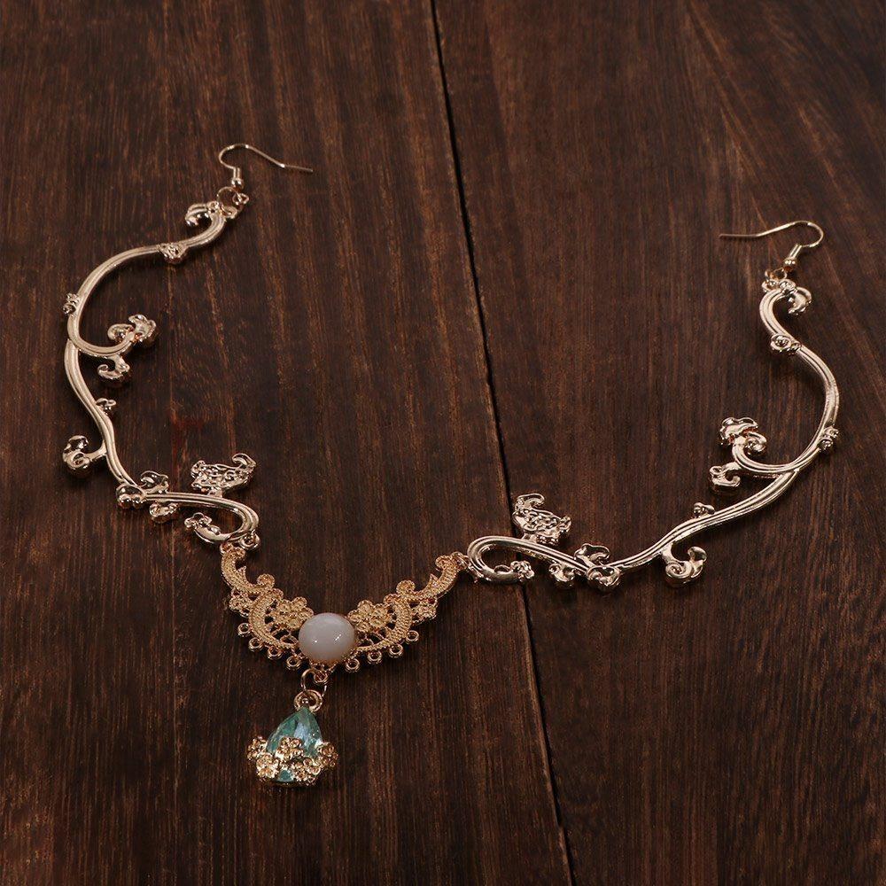 

Luxury Crystal Rhinestone Hairband Fairy Hanfu Headdress Starry Shiny Head Chain Head Accessories Style 1