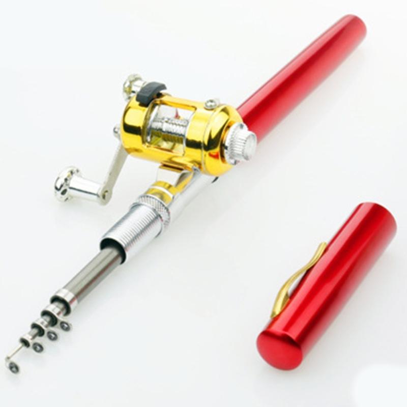 Compacts Mini Pocket Fishing Rod Telescopic Pen Shaped Fishing Rod Collapsible Fishing Rod for Salt/Freshwater Fishing
