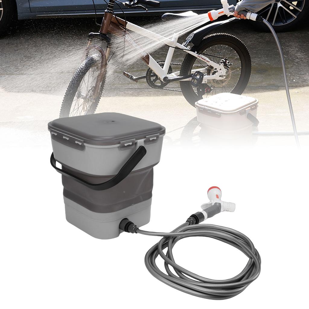 Battery Powered Sprayer Rechargeable Portable Electric Water Pressure Car Washer with 12L Foldable Water Tank for Home Garden