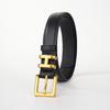 New Retro Alloy H Letter Buckle Belt for Women Ins Trendy Korean Version Simple Versatile Pin Buckle Thin Belt for Women