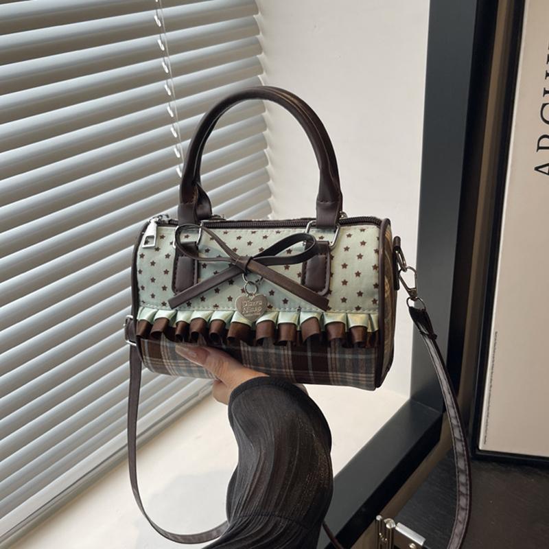 Elegant Underarm Purse With Bowknot Detailing And Dots Design Multipurpose Shoulder Bag Practical PU Handbag