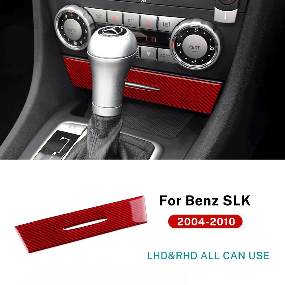 Car AC Storage Bottom Panel for Mercedes Benz SLK R171 2004 2005 2006 2007 2008 2009 2010 Real Soft Carbon Fiber Trim Sticker