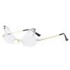 Popular Butterfly Frameless Diamond Sunglasses Women's Fashion Personality Gradual Change Color Sunglasses European and American Style Decoration