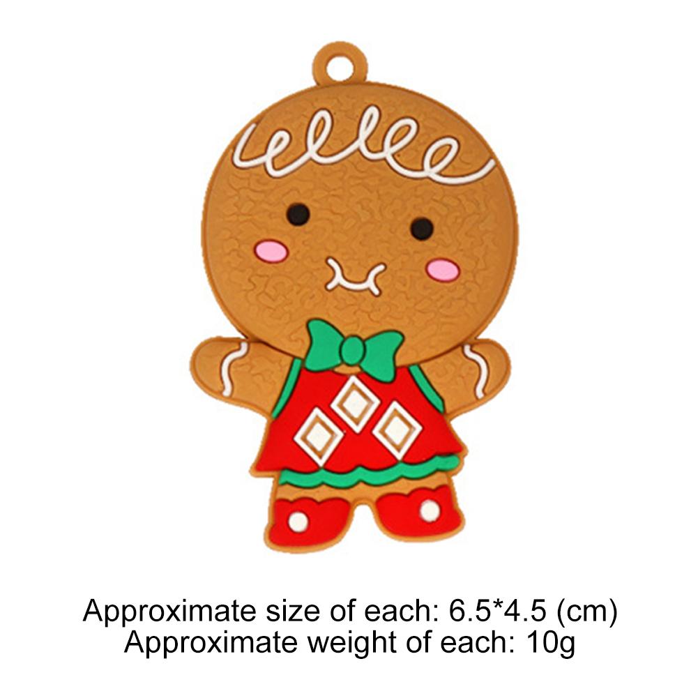 12Pcs Ginger Man Clay Figurine Multi-Purpose PVC Gingerbread Pendants Ginger Man DIY Drop Ornament New Year Gift for Friends