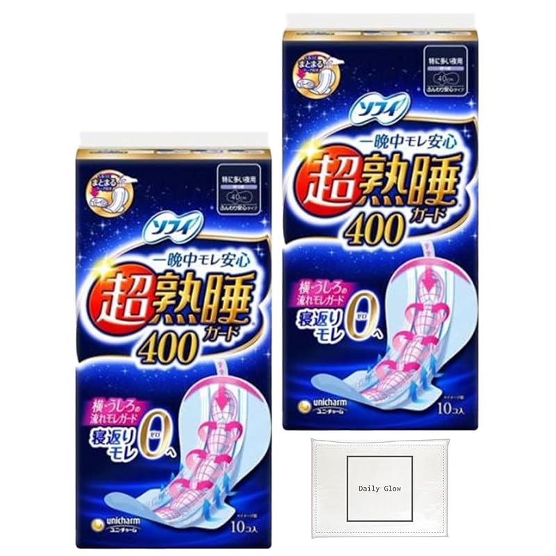 

Sophie super deep sleep guard For many nights with wings 400 40cm (10 pieces) × 2 pieces) Sanitary products napkin + Comes with DailyGlow original