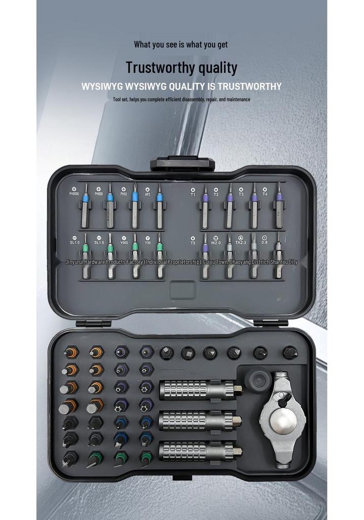 55-in-1 Multi-functional Ratchet Screwdriver Set with Strong Magnetic Bits for Electronics and Home Repair