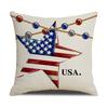 American Independence Day Pushing Cover Five-pointed Star Pushing Cover 45*45 Cm Red Star Stripe Print Pillow Cover