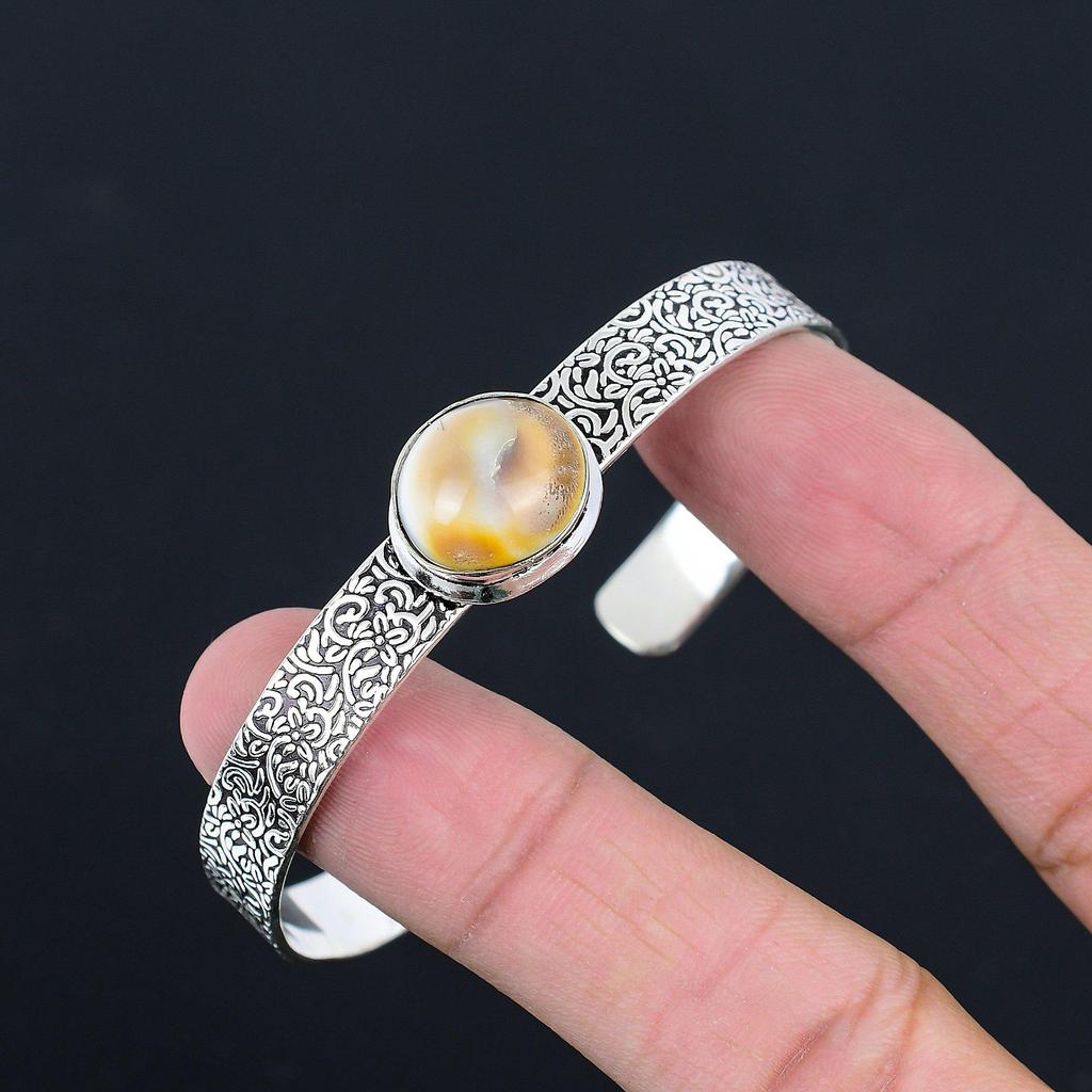 Mothers Day Sale 925 Silver Shiva Eye Shell Shell Gemstone Wife Bangle Jewelry