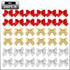 12-60 Stück Mini Weihnachtsbaum Schleifen Ornamente Dekorative Schleifen für Kranzdekoration und Feiertagsgeschenkverpackungszubehör