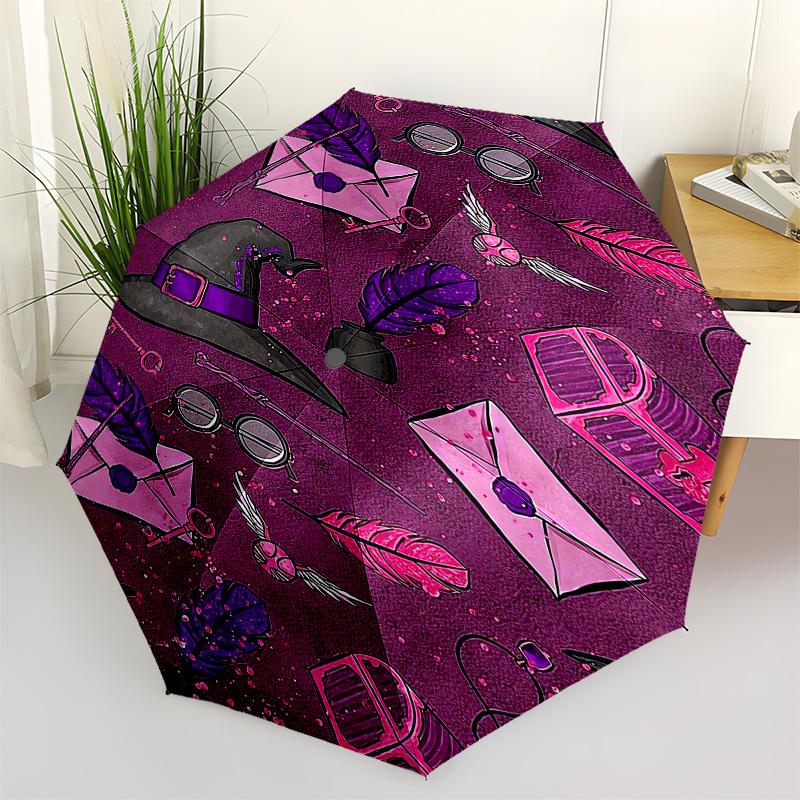 1pc Witchcraft Symbols Umbrella with Plastic Handle,Suitable for All Seasons Travel Outdoor Multi-functional UmbrellaDCS144