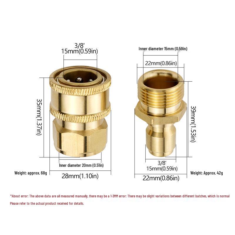 High-Pressure Car Wash Hose & Water Gun Adapter Connector