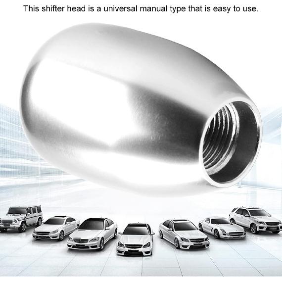 2.25 Inch Silver Universal Manual Gear Shift Knob - Direct Replacement 6 Speed Shifter Head With Adapters For Most Cars