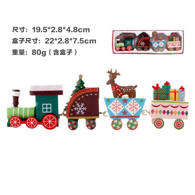 Christmas Decorations Painted Wooden Train Ornament Kids Toy Gift
