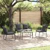 Garden Dining Set 3 Pcs Black and Anthracite Poly Rattan
