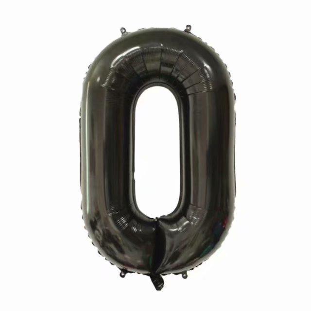 40-Zoll Schwarz Rote Zahlenballons, Einzelverpackung, Foto Geburtstag Heliumballons