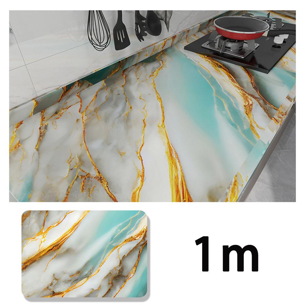 0.55m Waterproof PVC Anti Fouling Wallpaper Marble Gilded Living Room Kitchen Sticker