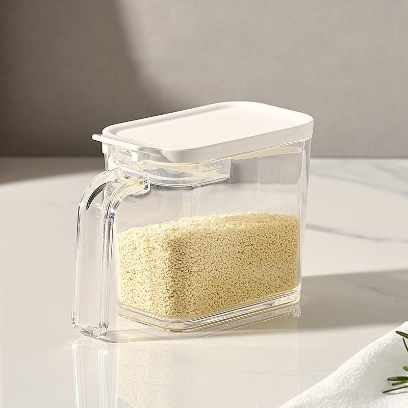 1 Sealed Pop-Top Seasoning Box with Spoon, Household Moisture-Proof Seasoning Bottle, Msg Salt Seasoning Storage Box